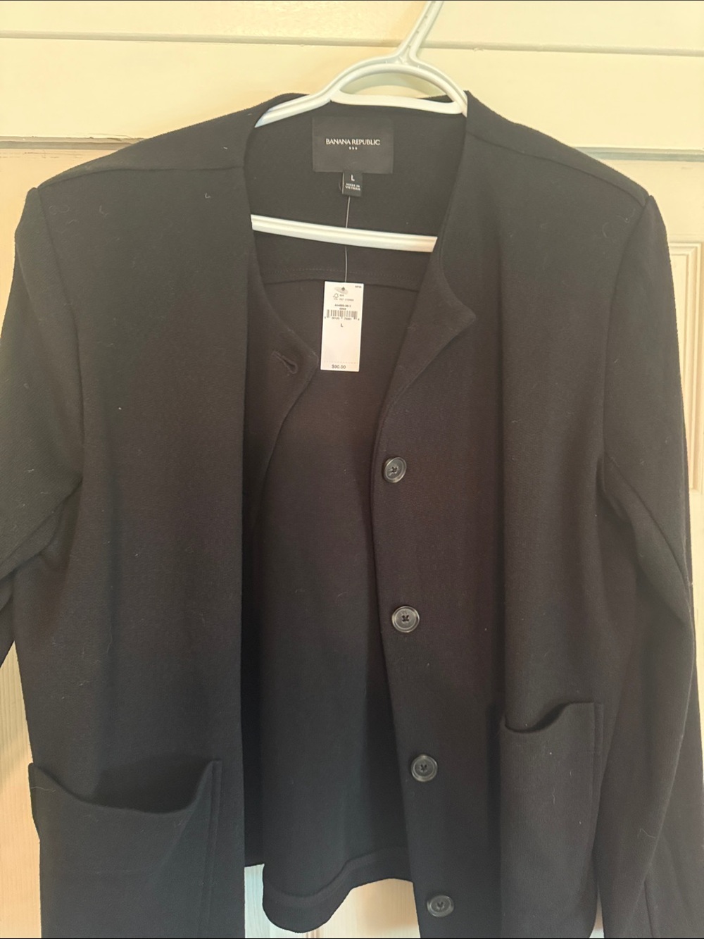 Banana Republic Black Button-Front Knit Cardigan